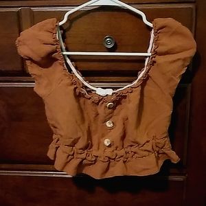 buttoned crop top flaired